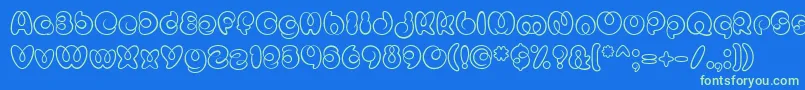 MisterLoopyRegular Font – Green Fonts on Blue Background