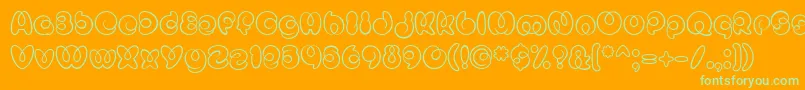 MisterLoopyRegular Font – Green Fonts on Orange Background