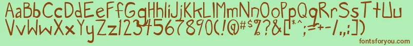 MangaSpeak Font – Brown Fonts on Green Background