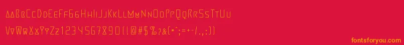 フォントMartiensoThin – 赤い背景にオレンジの文字