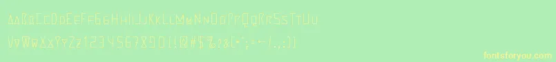 フォントMartiensoThin – 黄色の文字が緑の背景にあります