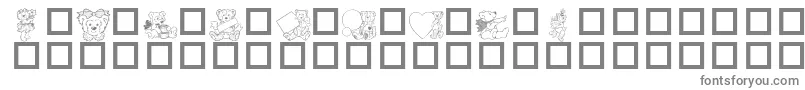 フォントTeddydings3Dl – 白い背景に灰色の文字