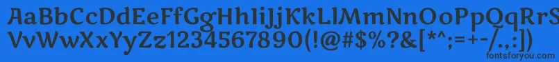 Czcionka MarkooneRegular – czarne czcionki na niebieskim tle