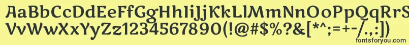 Czcionka MarkooneRegular – czarne czcionki na żółtym tle