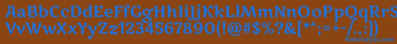 MarkooneRegular Font – Blue Fonts on Brown Background