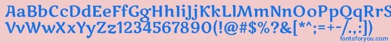 MarkooneRegular Font – Blue Fonts on Pink Background