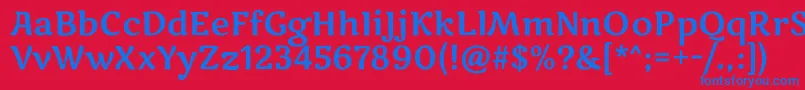 フォントMarkooneRegular – 赤い背景に青い文字