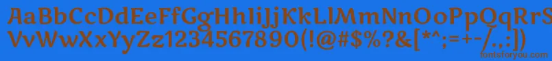 Шрифт MarkooneRegular – коричневые шрифты на синем фоне