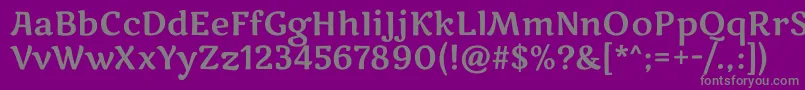 Weitere Informationen zur MarkooneRegular-Schriftart MarkooneRegular-Schriftart – Graue Schriften auf violettem Hintergrund