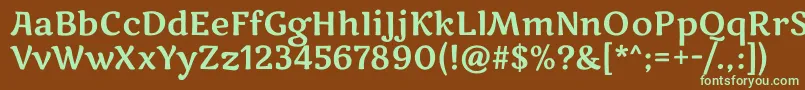 Шрифт MarkooneRegular – зелёные шрифты на коричневом фоне