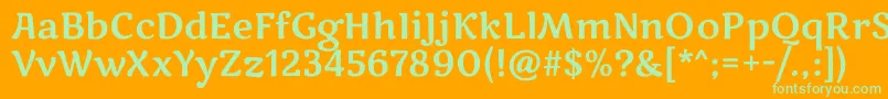MarkooneRegular Font – Green Fonts on Orange Background