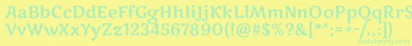 MarkooneRegular Font – Green Fonts on Yellow Background