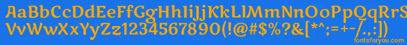 MarkooneRegular Font – Orange Fonts on Blue Background