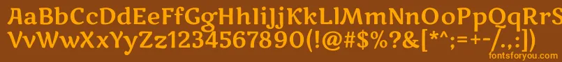 MarkooneRegular Font – Orange Fonts on Brown Background