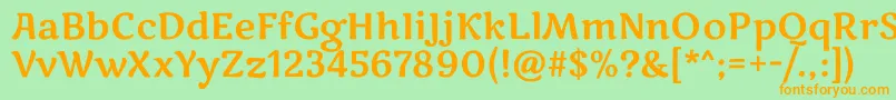 MarkooneRegular Font – Orange Fonts on Green Background