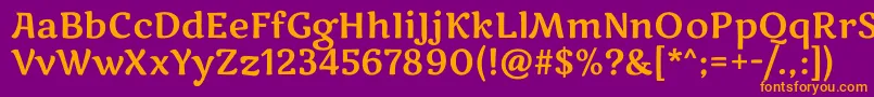 MarkooneRegular Font – Orange Fonts on Purple Background