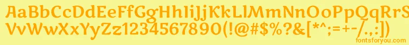 MarkooneRegular Font – Orange Fonts on Yellow Background