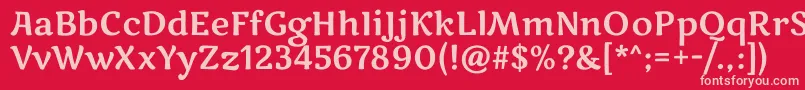 フォントMarkooneRegular – 赤い背景にピンクのフォント