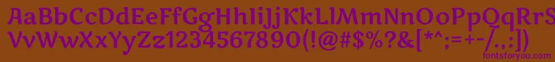 MarkooneRegular Font – Purple Fonts on Brown Background