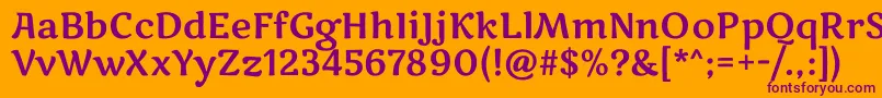MarkooneRegular Font – Purple Fonts on Orange Background