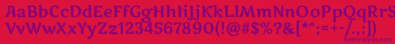 MarkooneRegular Font – Purple Fonts on Red Background