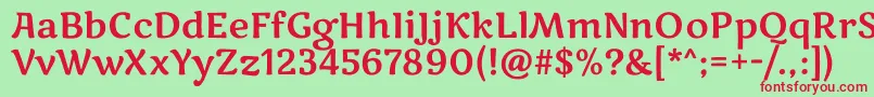 Шрифт MarkooneRegular – красные шрифты на зелёном фоне