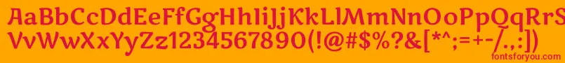 フォントMarkooneRegular – オレンジの背景に赤い文字