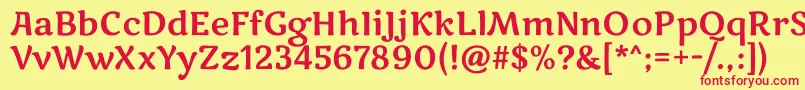 Police MarkooneRegular – polices rouges sur fond jaune