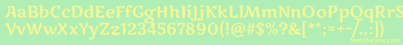 MarkooneRegular-Schriftart – Gelbe Schriften auf grünem Hintergrund