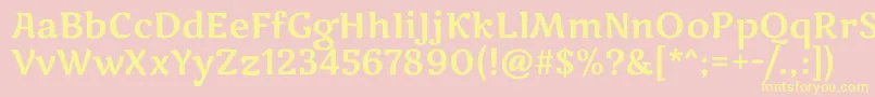 MarkooneRegular-Schriftart – Gelbe Schriften auf rosa Hintergrund