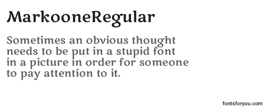 Review of the MarkooneRegular Font