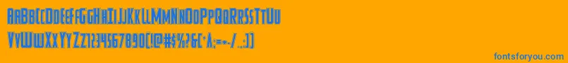 フォントWatchtoweracad – オレンジの背景に青い文字