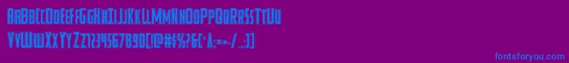 フォントWatchtoweracad – 紫色の背景に青い文字