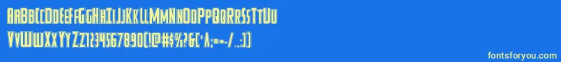 Watchtoweracad Font – Yellow Fonts on Blue Background