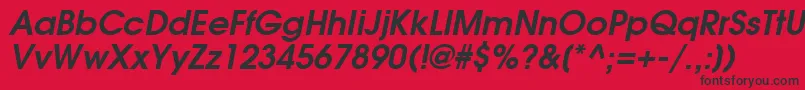 AvalancheBoldItalic Font – Black Fonts on Red Background