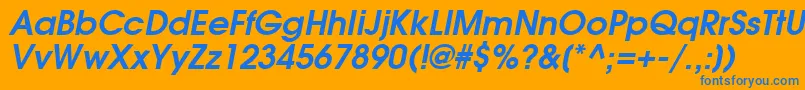 AvalancheBoldItalic Font – Blue Fonts on Orange Background