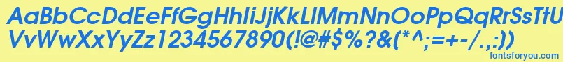 AvalancheBoldItalic Font – Blue Fonts on Yellow Background