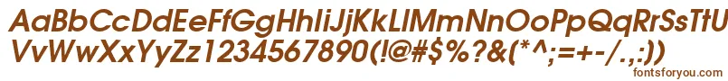 AvalancheBoldItalic-fontti – ruskeat fontit valkoisella taustalla
