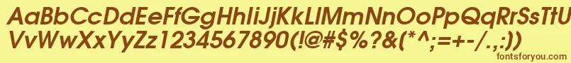 AvalancheBoldItalic Font – Brown Fonts on Yellow Background