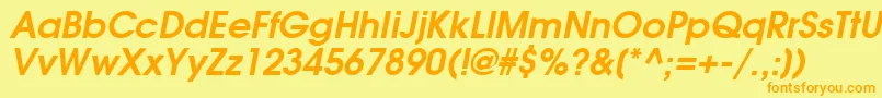 AvalancheBoldItalic Font – Orange Fonts on Yellow Background