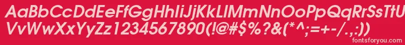 AvalancheBoldItalic Font – Pink Fonts on Red Background