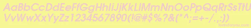 AvalancheBoldItalic-Schriftart – Rosa Schriften auf gelbem Hintergrund