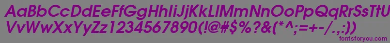 AvalancheBoldItalic-fontti – violetit fontit harmaalla taustalla