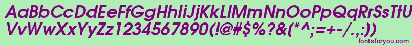 AvalancheBoldItalic Font – Purple Fonts on Green Background