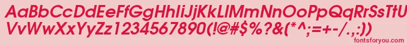 AvalancheBoldItalic Font – Red Fonts on Pink Background