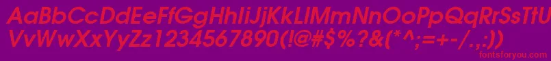 AvalancheBoldItalic Font – Red Fonts on Purple Background