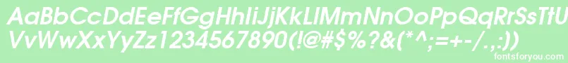 AvalancheBoldItalic Font – White Fonts on Green Background