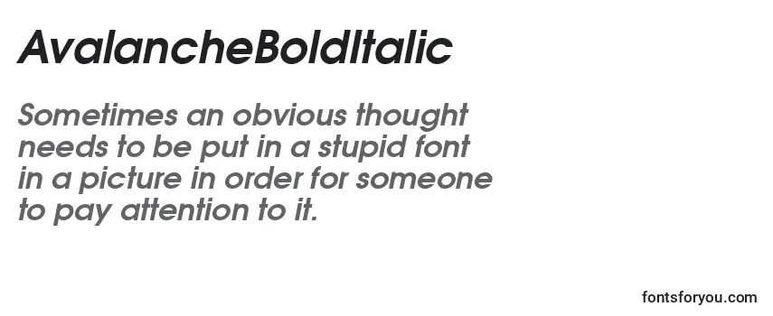 AvalancheBoldItalic Font