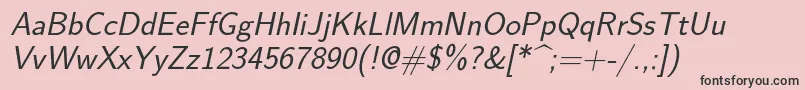 フォントLmsans17Oblique – ピンクの背景に黒い文字