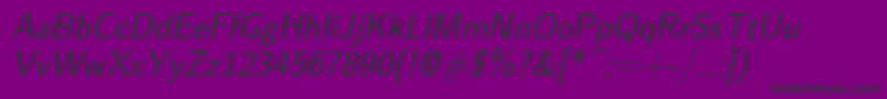 Lmsans17Oblique-Schriftart – Schwarze Schriften auf violettem Hintergrund